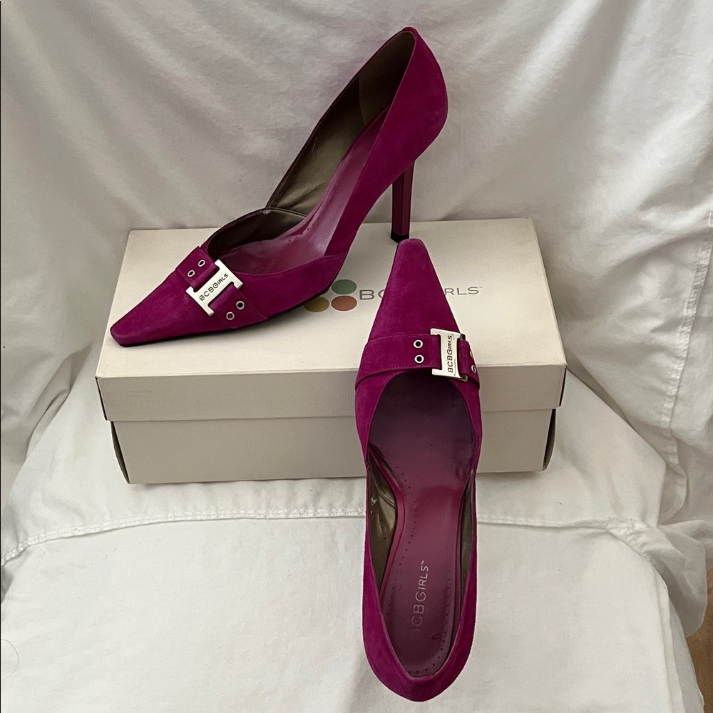 BCBGirls Fuchsia Heels with Buckle Detail